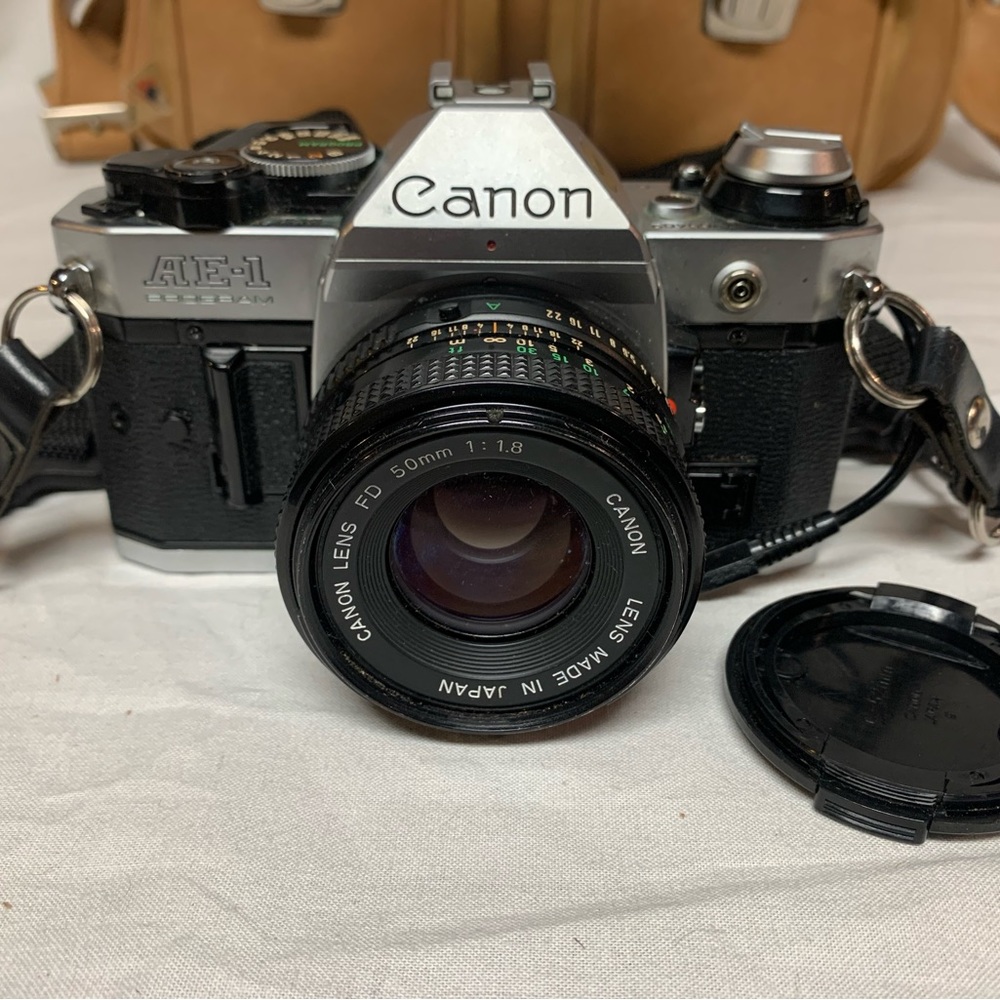 Canon AE-1 Program 35mm Film Camera with 50mm 1:1.8 Lens, 28 MM 1:2.8 W/ Acces.